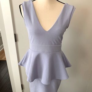Light blue backless poplin style mini dress